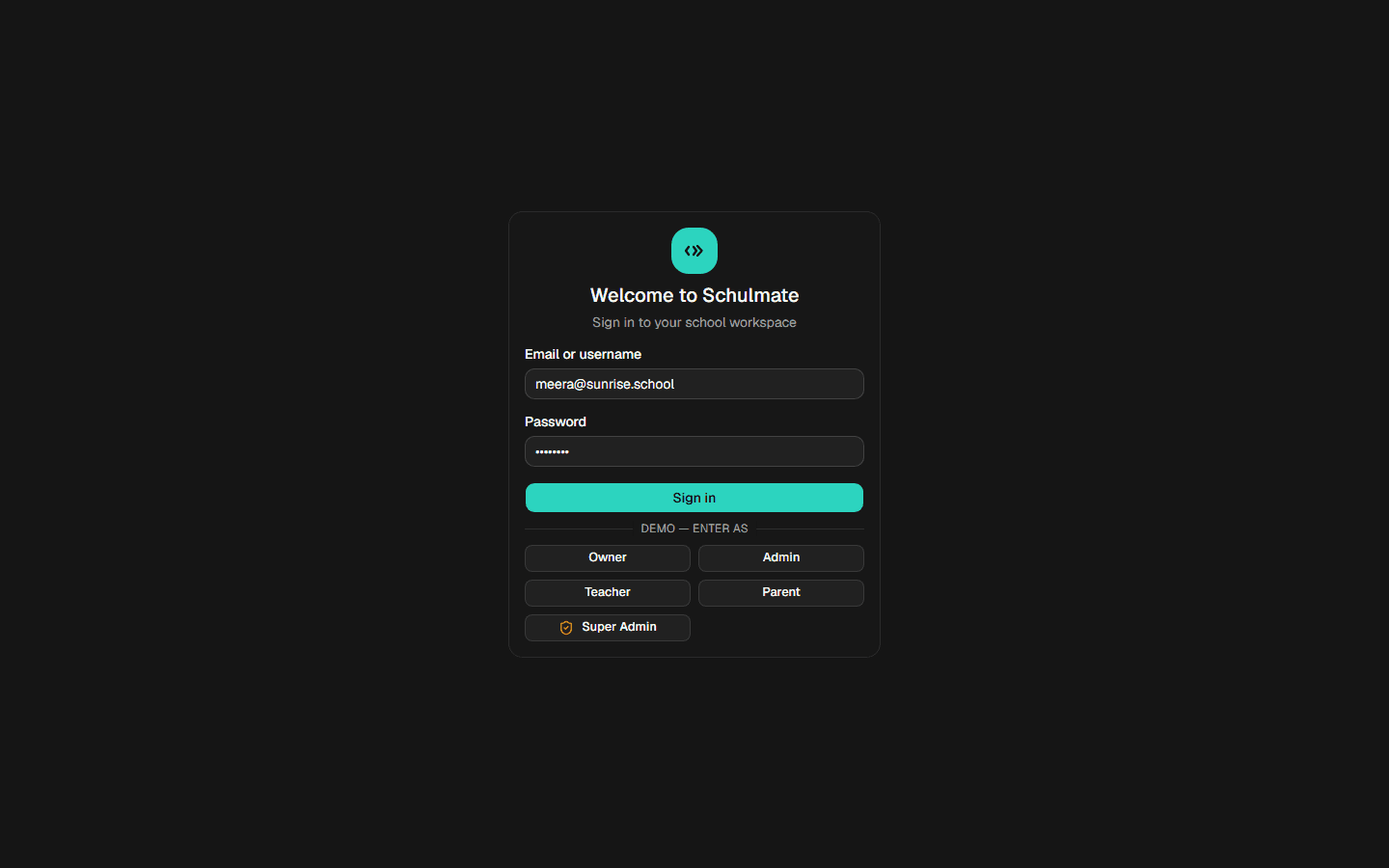 Schulmate sign-in